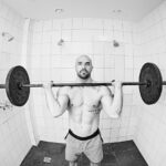 Portrait of a CrossFit athlete in the shower