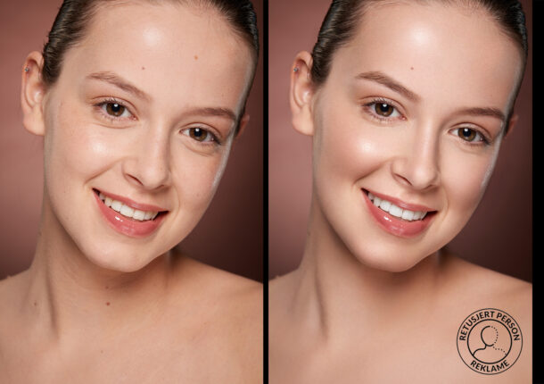 Beauty Portrait unbearbeitet bearbeitet